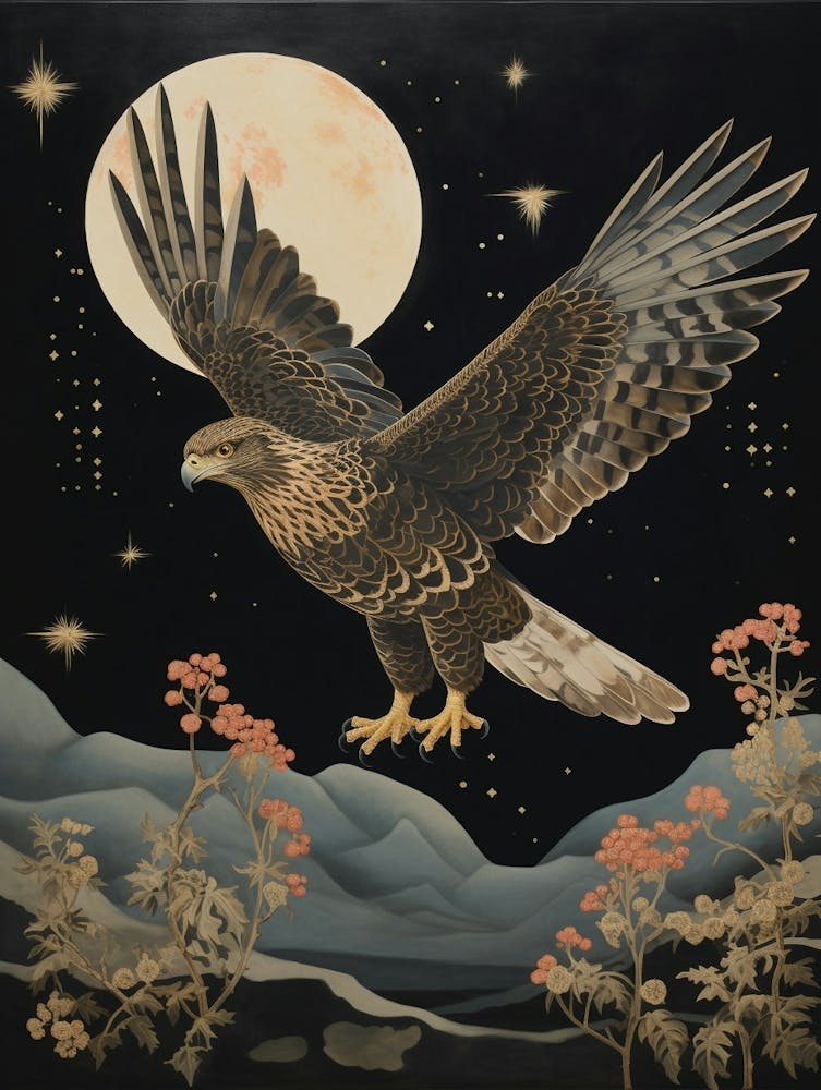 Hawk 2 Gold Detail Painting