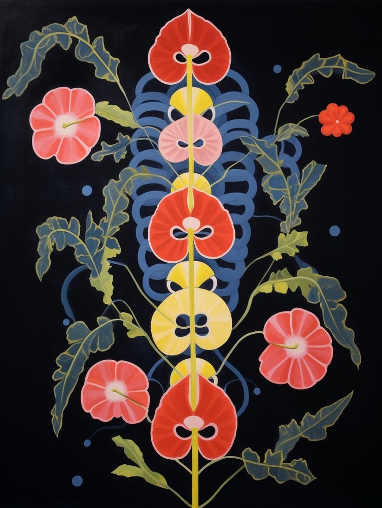 Muflier 2 - Illustration Florale Inspirée de Hilma Af Klint