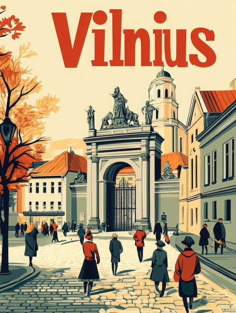 Aihrgdesign A Retro Travel Poster For Vilnius 1