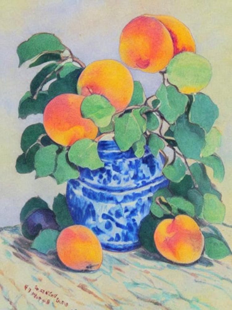 Aprikose Vintage Skizze Frucht