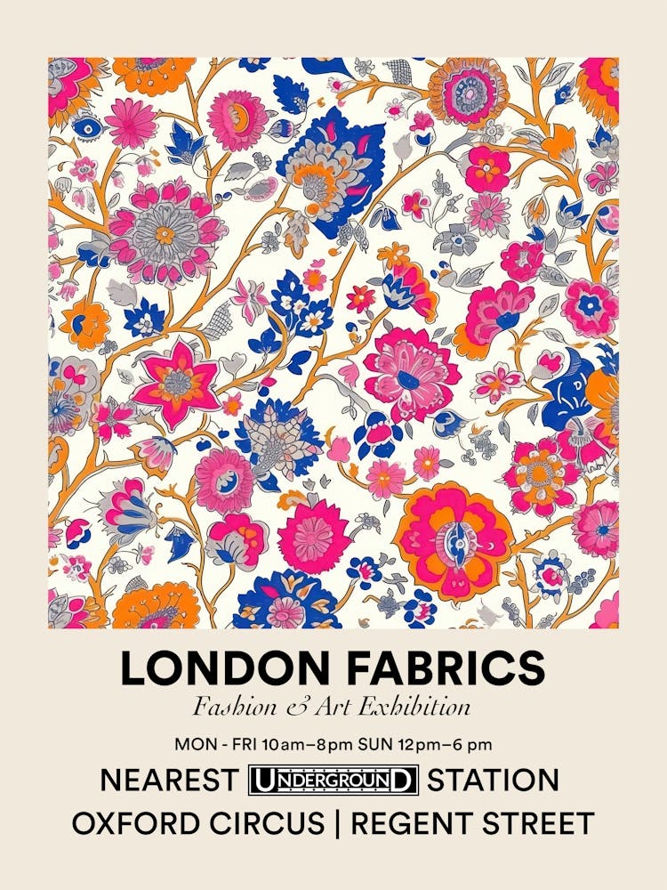 Poster Tulip Tide London Fabrics Floral Pattern 2