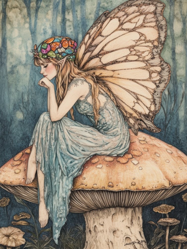 Fairy On A Mushroom 1