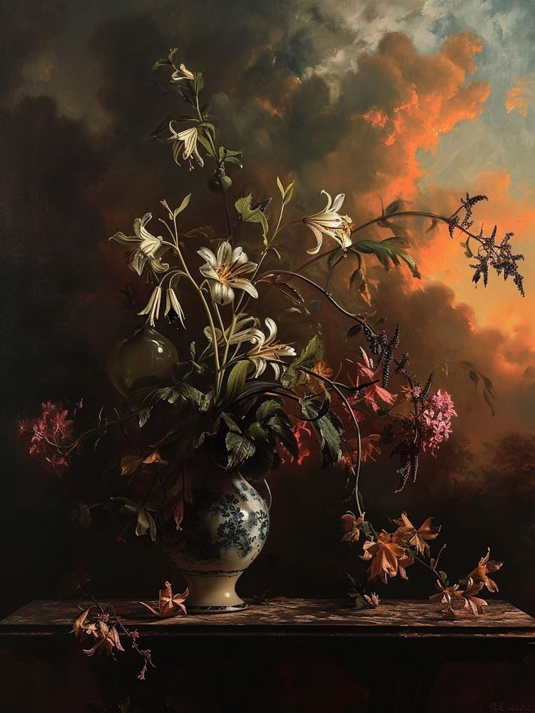 Baroque Floral Still Life Canterbury Bells 2