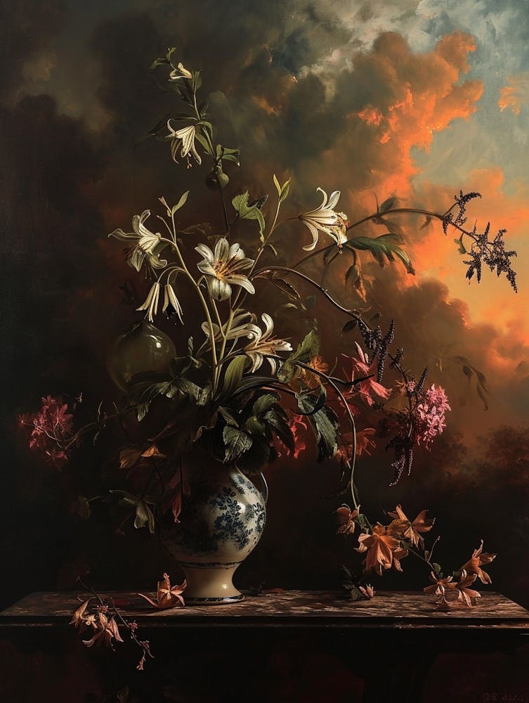 Baroque Floral Still Life Canterbury Bells 2