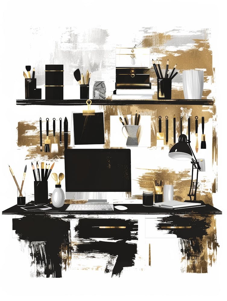 Office Desk Canvas Print