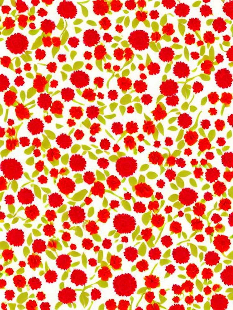 Firethorn Floral Print Retro Pattern 2 Flower