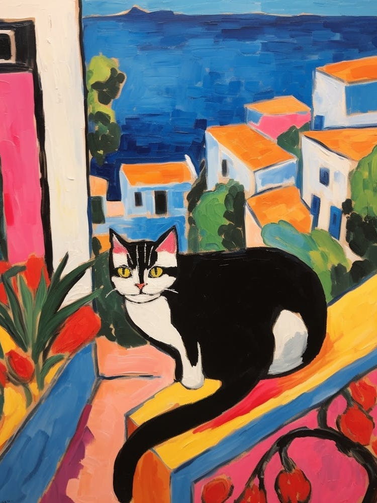 Painting Of A Cat In Sicily Italy 2