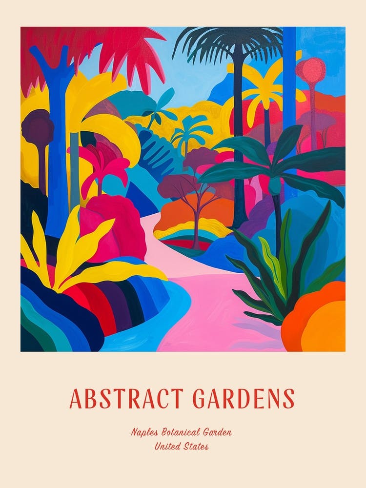 Bunte Gärten Naples Botanical Garden Usa 2 Rotes Poster