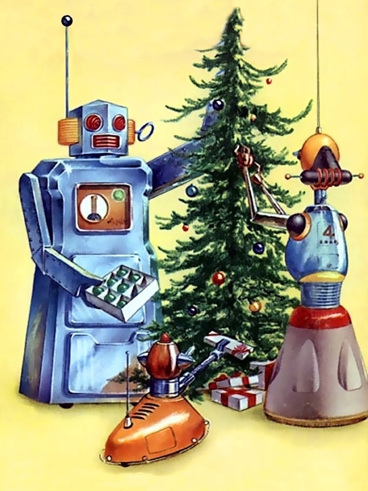 Robots Decorating Christmas Tree