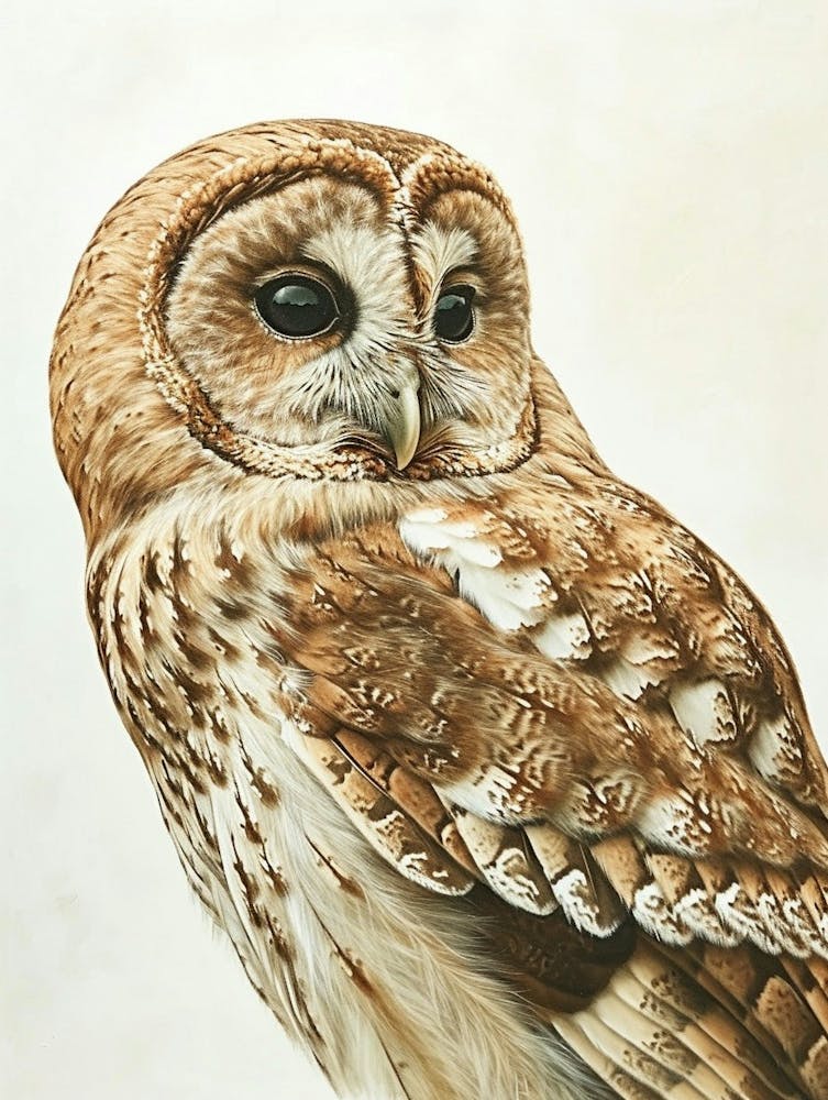 Tawny Owl Marker Drawing 2