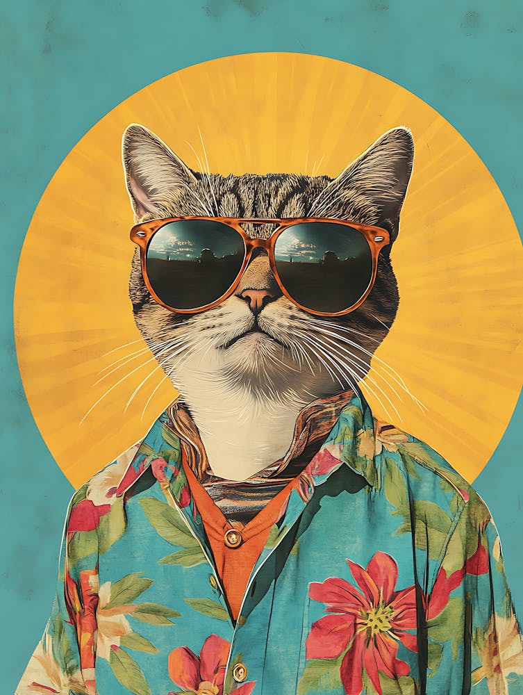 Vintage Retro Poster Cool Cat 7