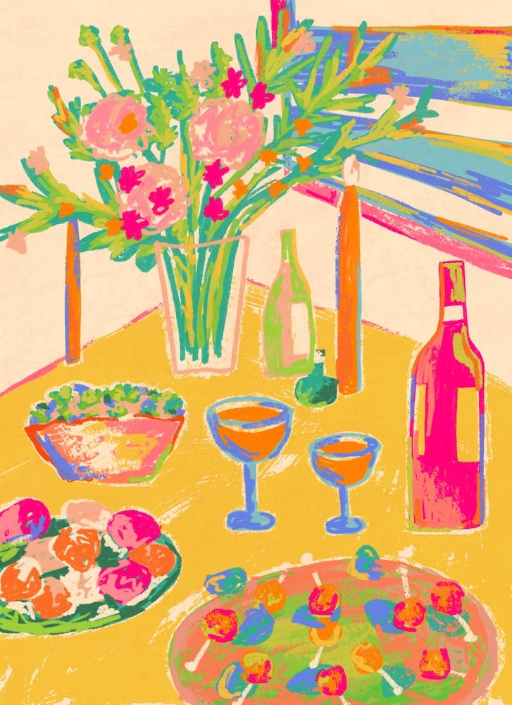 Flowers and Wine