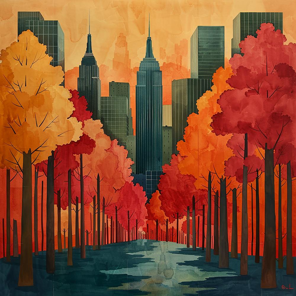 Autumn In New York City - abstract art, abstract painting  city wall art, colorful wall art, home decor, minimal art, modern wall art, wall art, wall decoration, wall print colourful wall art, decor wall art, digital art, digital art download, interior wall art, downloadable art, eclectic wall, fantasy wall art, home decoration, home decor wall, printable art, printable wall art, wall art prints, artistic expression, contemporary, modern art print,