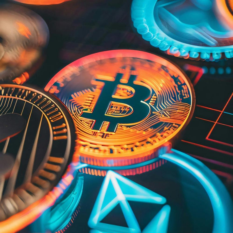 Bitcoins sur fond noir