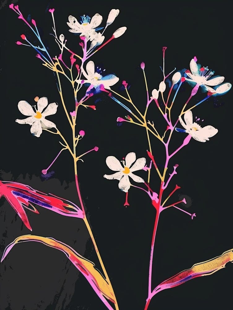 Neon Flowers On Black Babys Breath 9