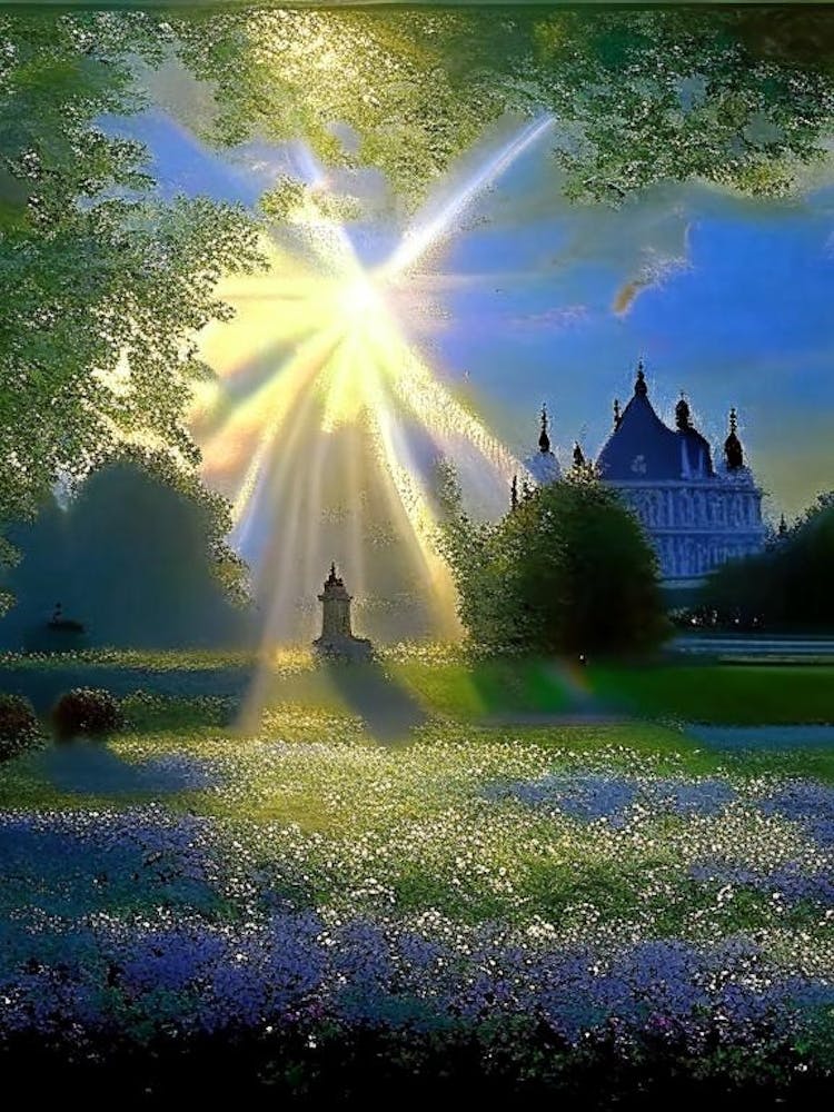 Château De Chantilly Gardens, France Classic Painting