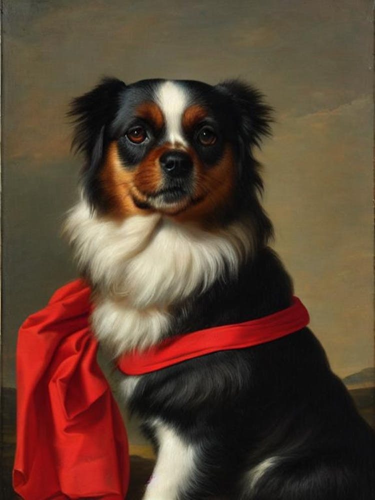 Tibetan Spaniel Renaissance Portrait Oil Painting