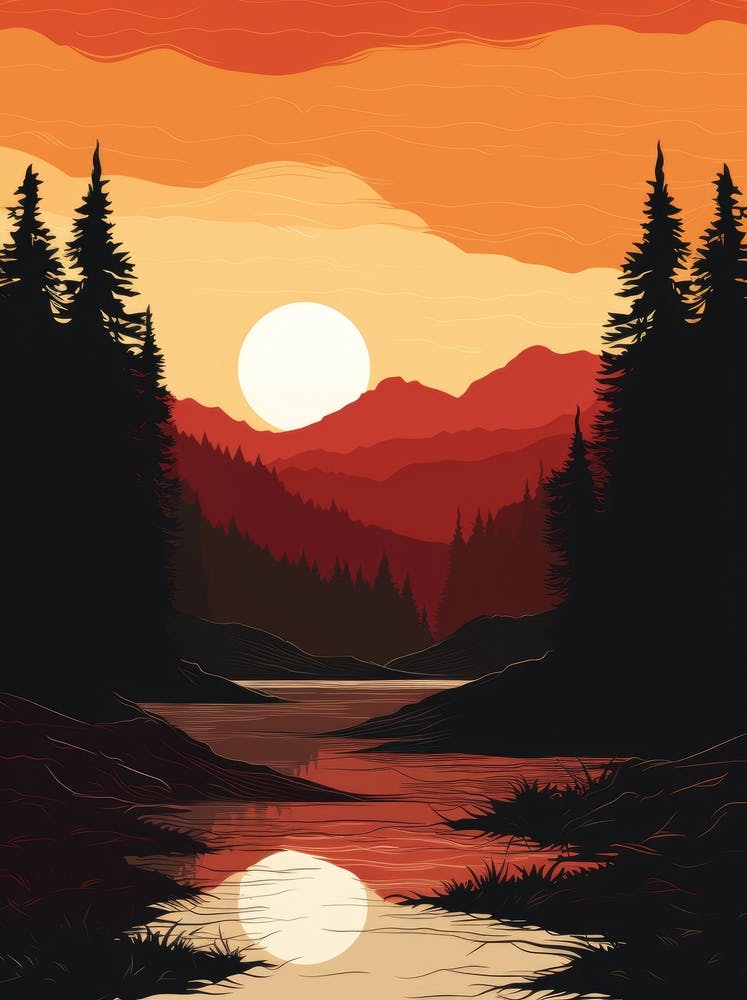 Sonnenuntergang im Wald 1