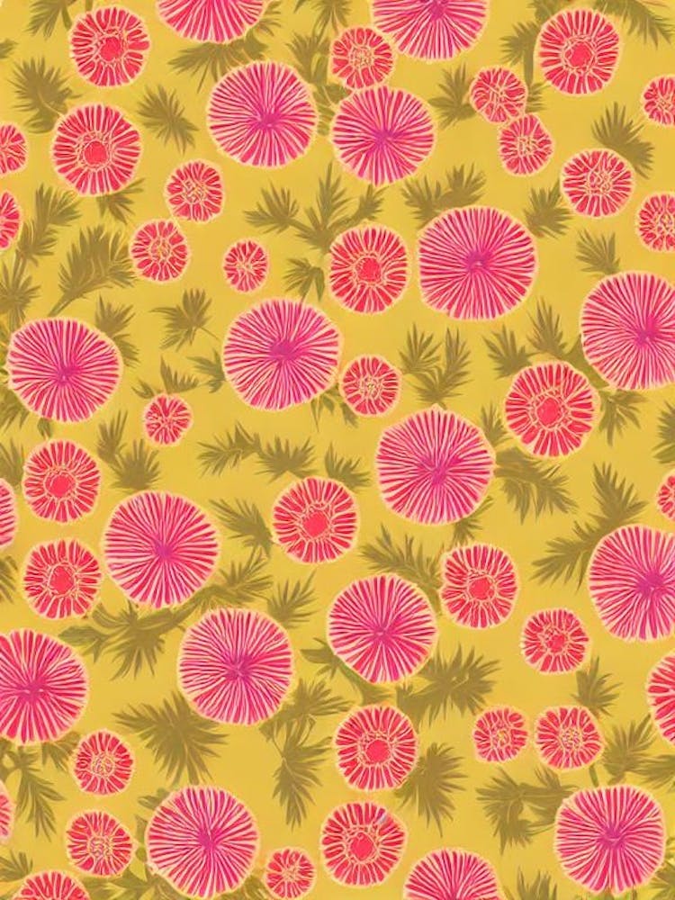 Thistle Floral Print Warm Tones 2 Flower