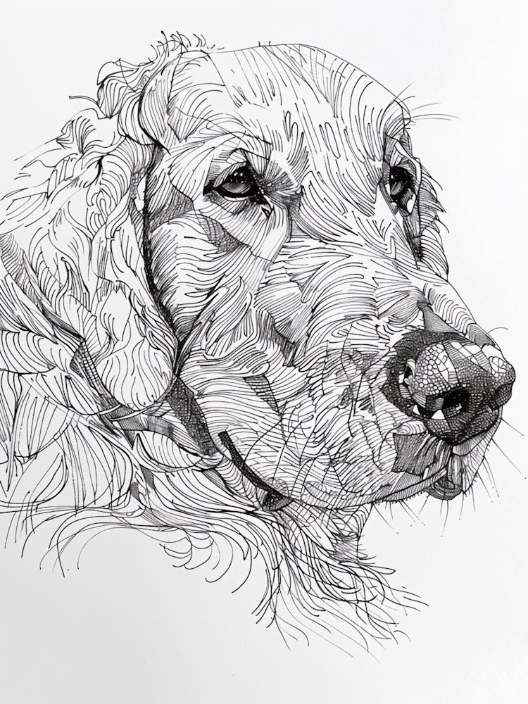 Golden Retriever Dog Line 3