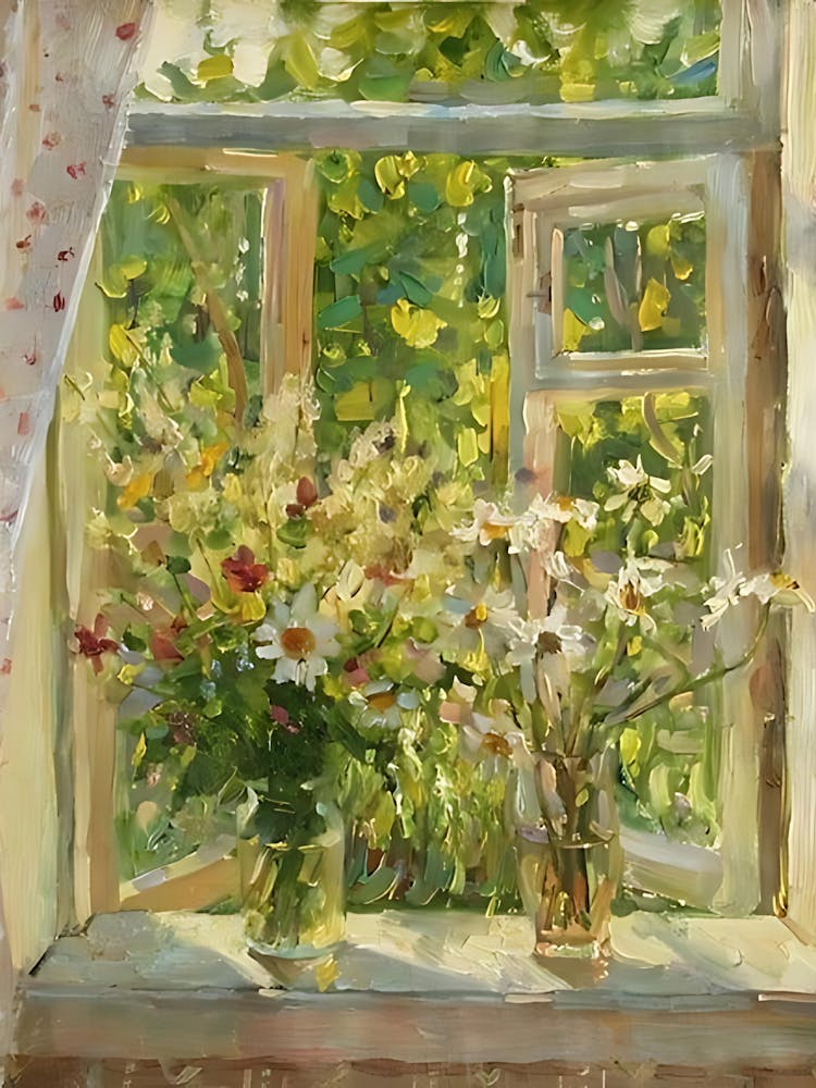 Flowers On The Window Sill
