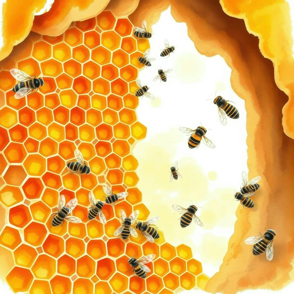Bees On A Honeycomb