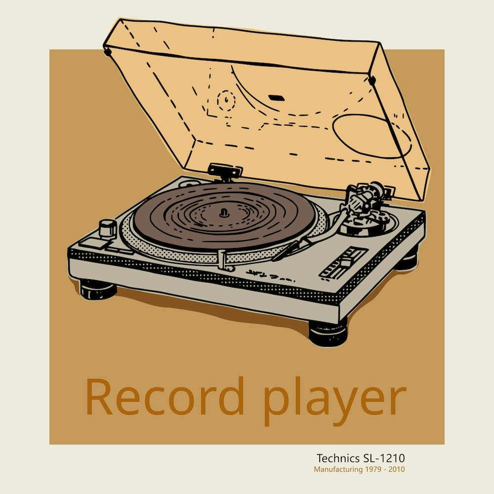 Celebrate The 80s Record Player Square