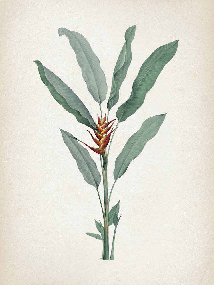 Vintage Redouté 2 Heliconia Humilis