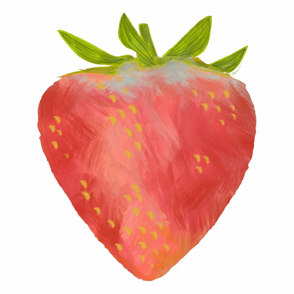 Juicy Red Strawberry Square