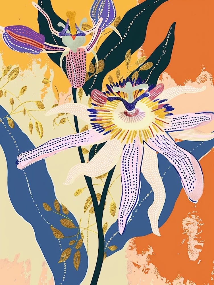 Colourful Flower Illustration Passionflower 4