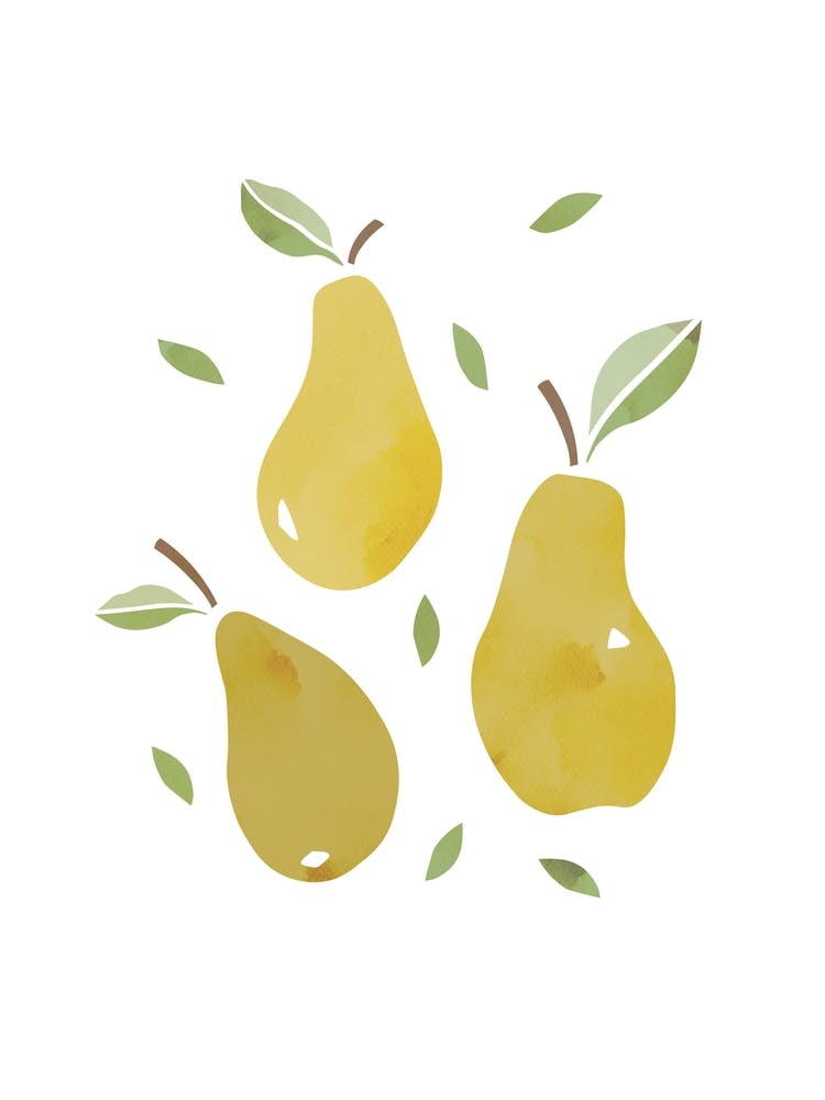 Pear Fruit Colourful Food Kitchen Art Nursery Wall