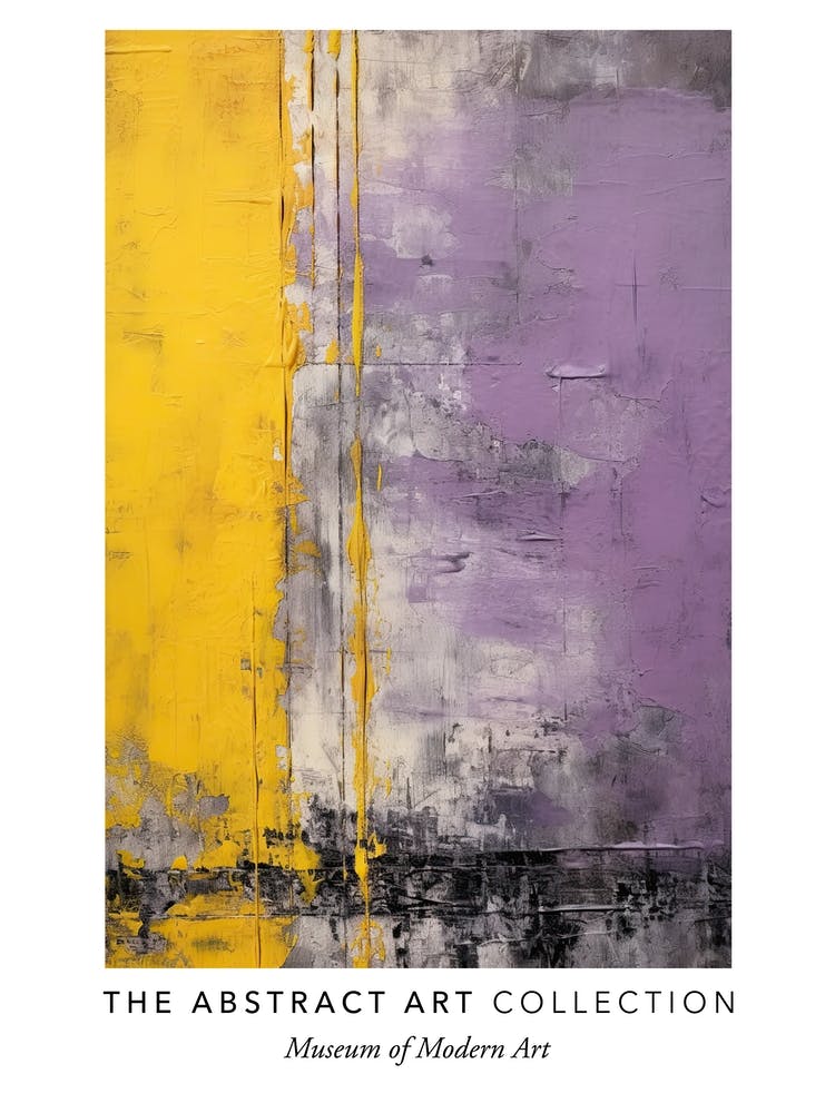 Lilac And Yellow Abstract Painting 2 Exhibition Poster