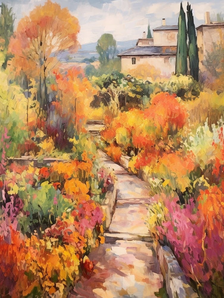 Autumn Gardens Painting Generalife Gardens Spain 2