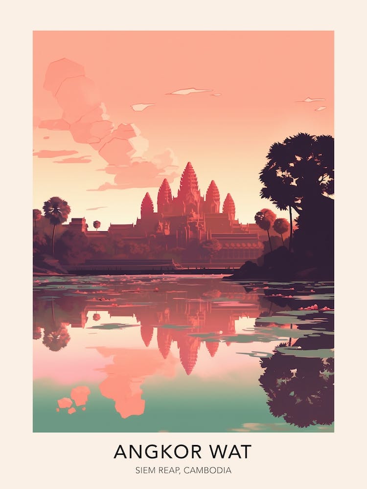 Angkor Wat Siem Reap Kambodscha Reiseposter