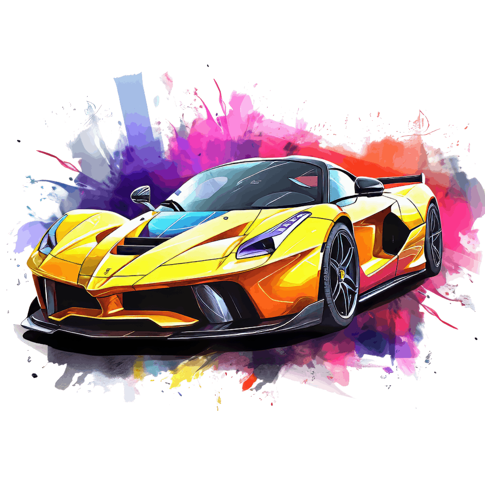 Aquarell Elegante Supersportwagen 11