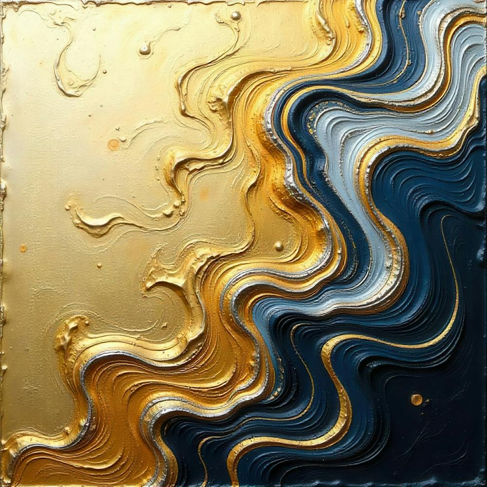 Gold And Blue Swirls