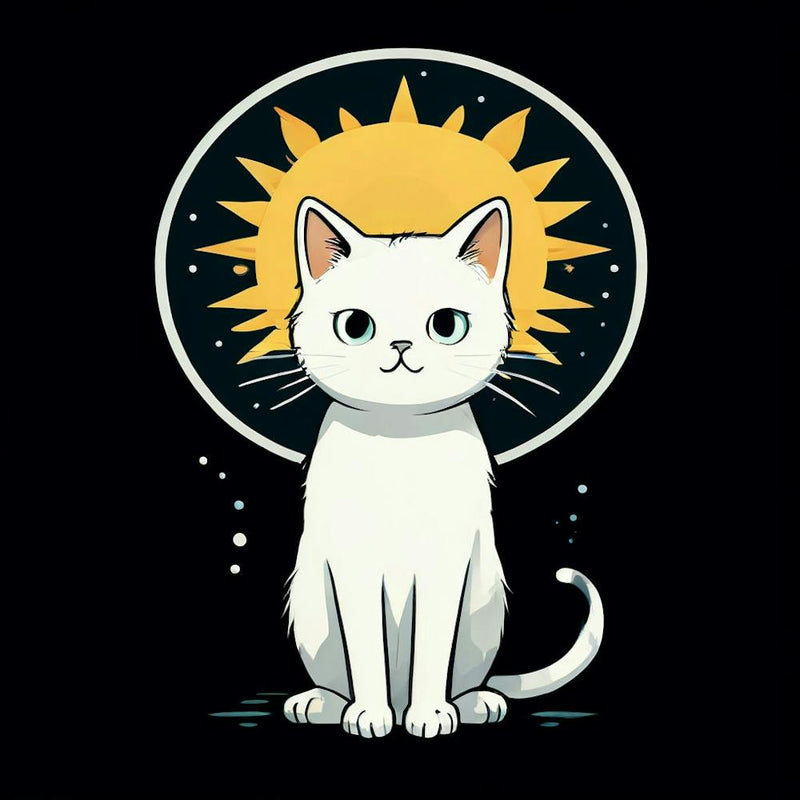 A Curious White Cat Soaking Up The Adoration Of The Sun Exclusively In A Dreamy Head To Toe Faith