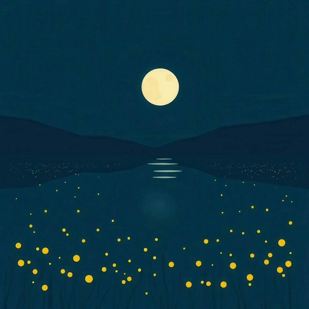 Moonlight Over Lake 4