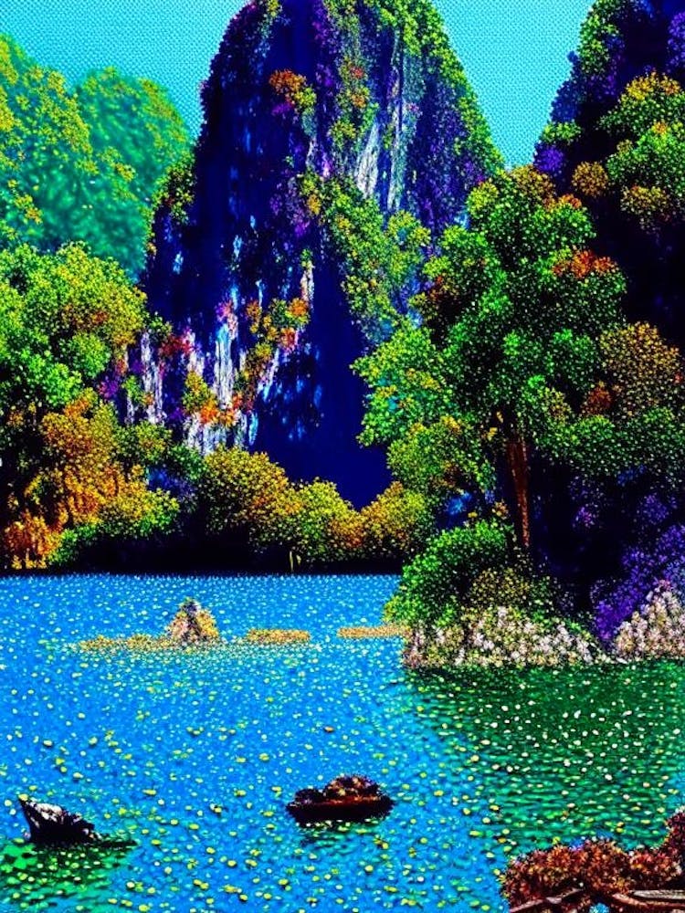 Parc National d'Ao Phang Nga Thaïlande Pointillisme