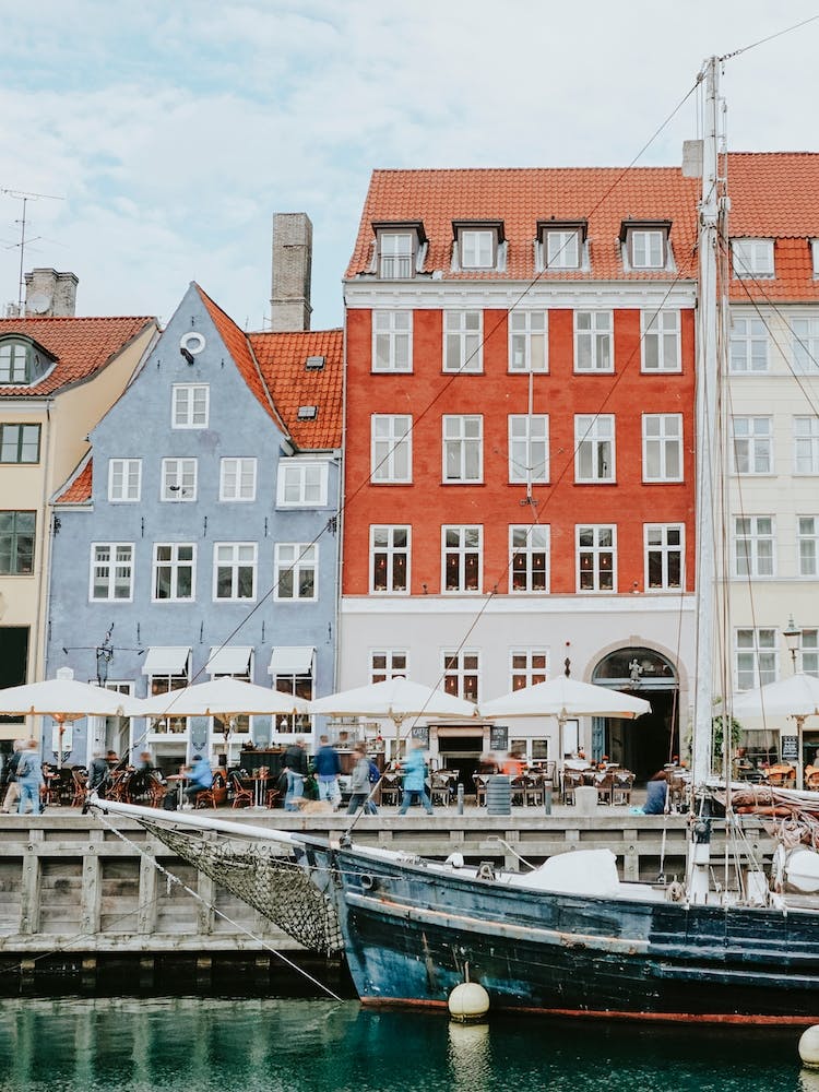 View Of Nyhavn District At Copenhagen, Denmark