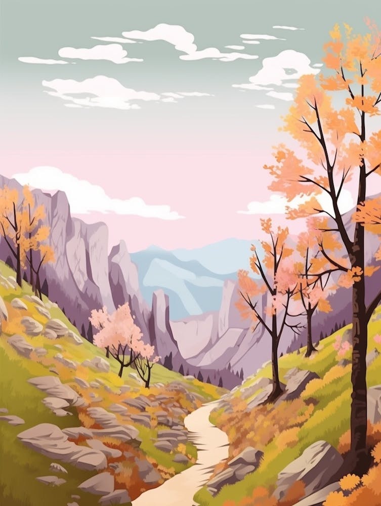 Haute Route France Switzerland 4 Hike Illustration