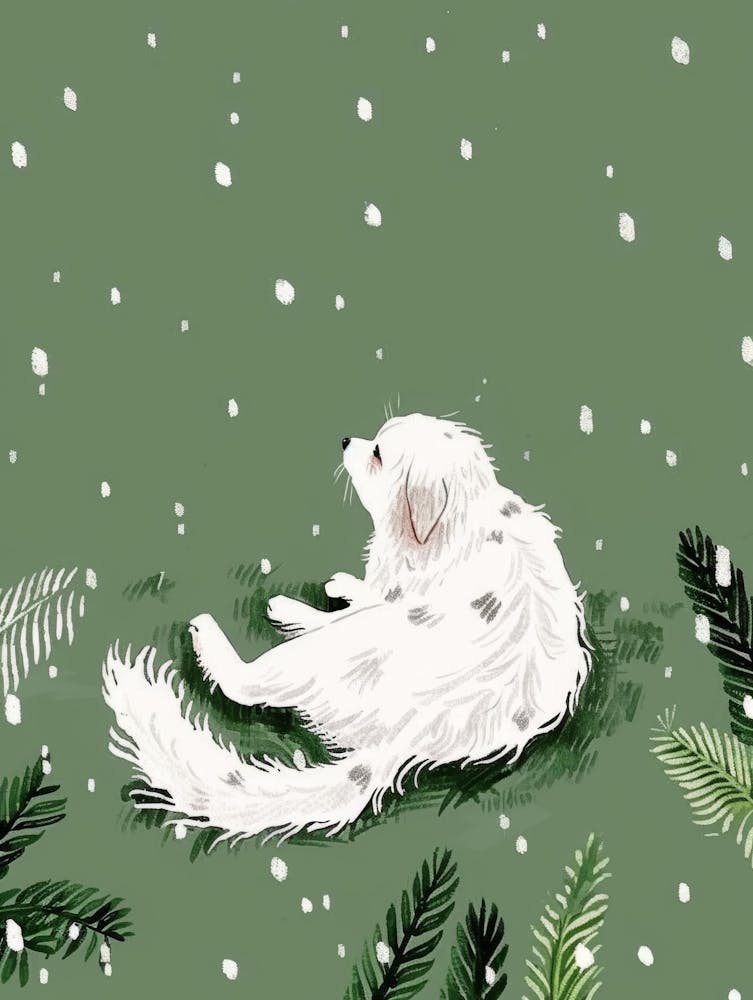 White Dog In The Snow