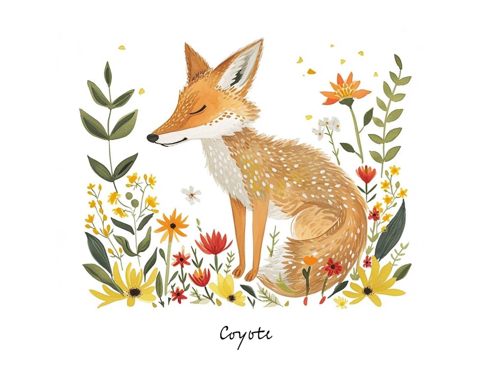 Little Floral Coyote 3 Poster