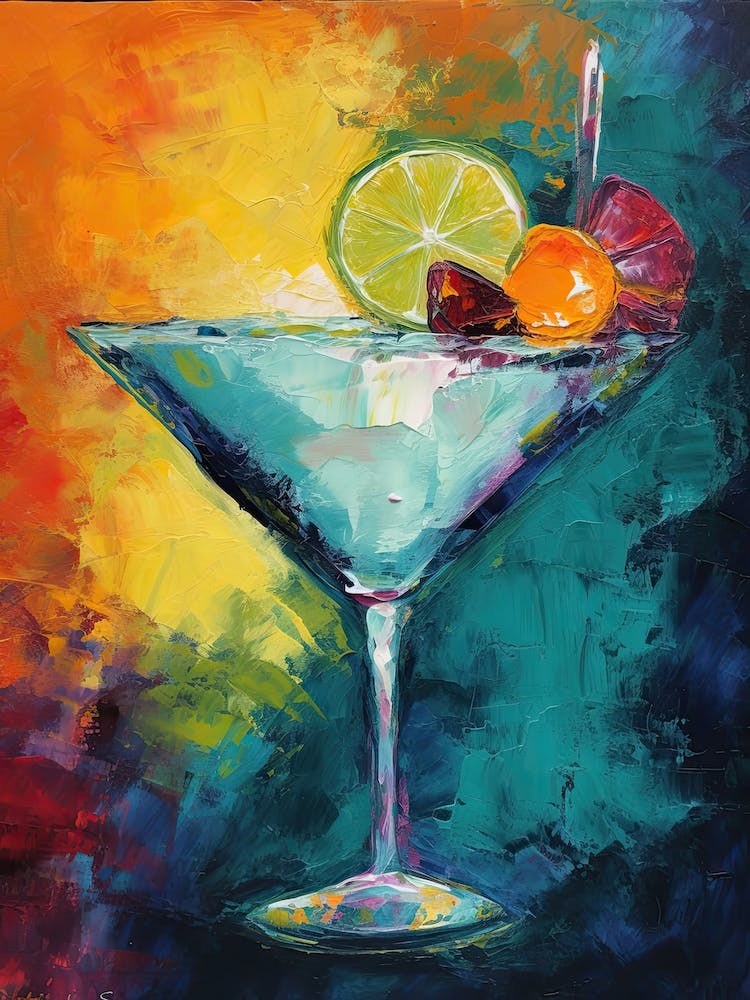 Frozen Margarita Cocktail Oil Painting 4