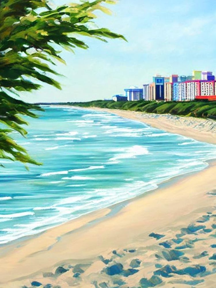Atlantic City Beach, New Jersey Contemporary Illustration 1 