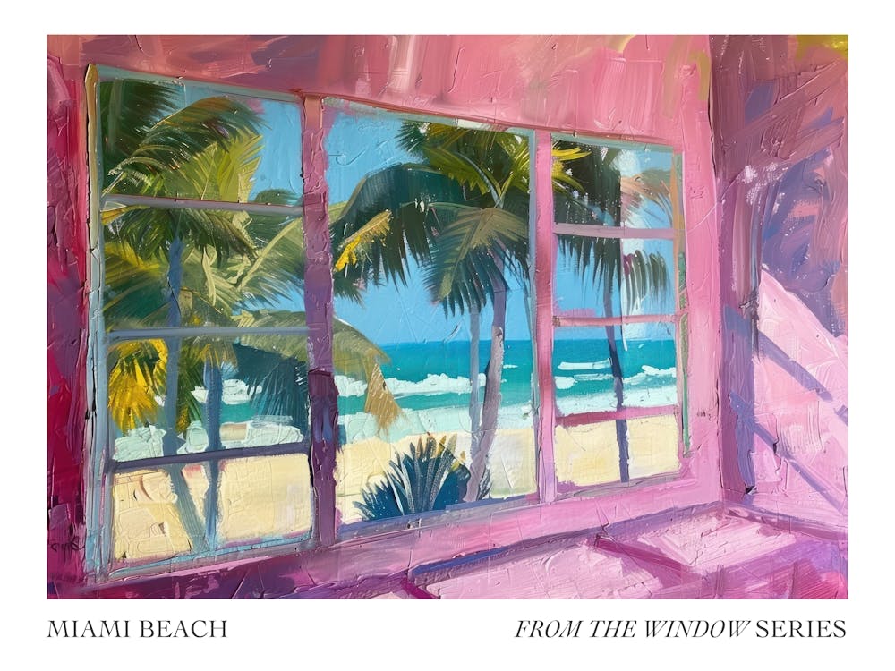 Miami Beach From The Window Series Poster Painting 1
