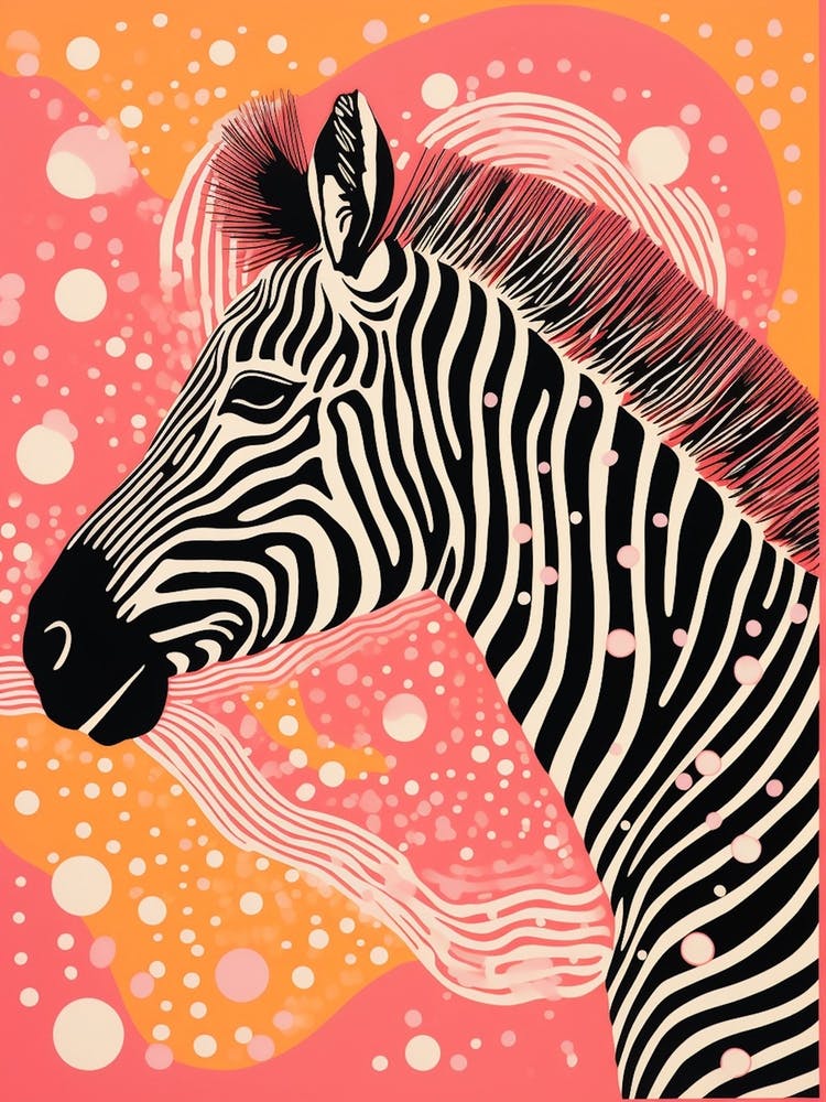 Zebra Orange & Pink Pattern 3
