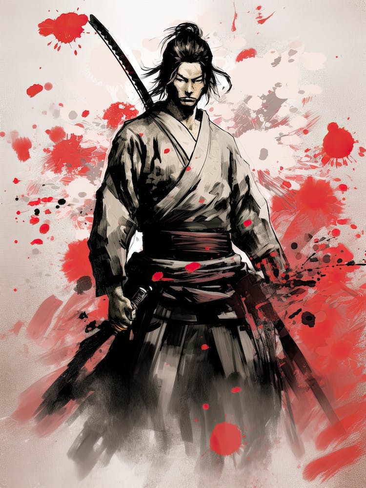 Samurai Sumi E Illustration 4