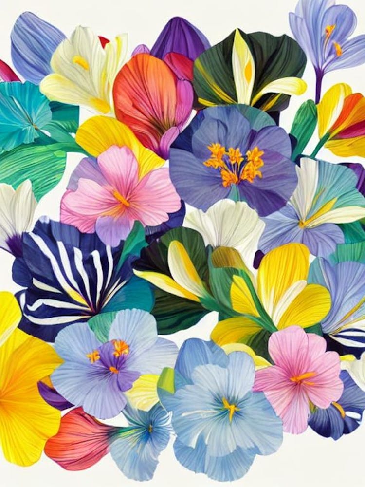 Crocus Modern Colourful Flower