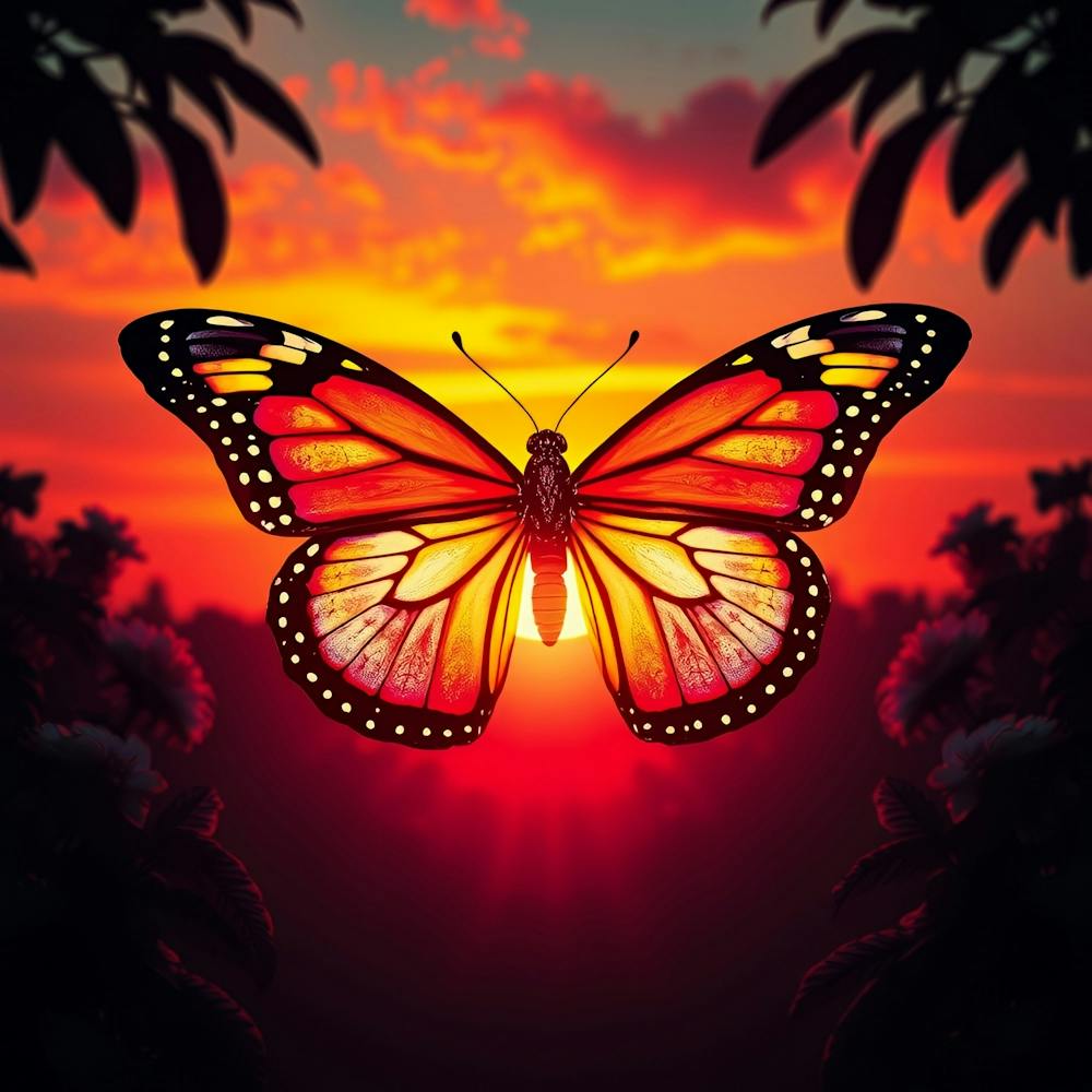 Butterfly At Sunset 3